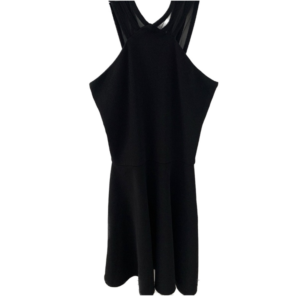 Sally Miller Couture Black Flare Dress With Cross Neck